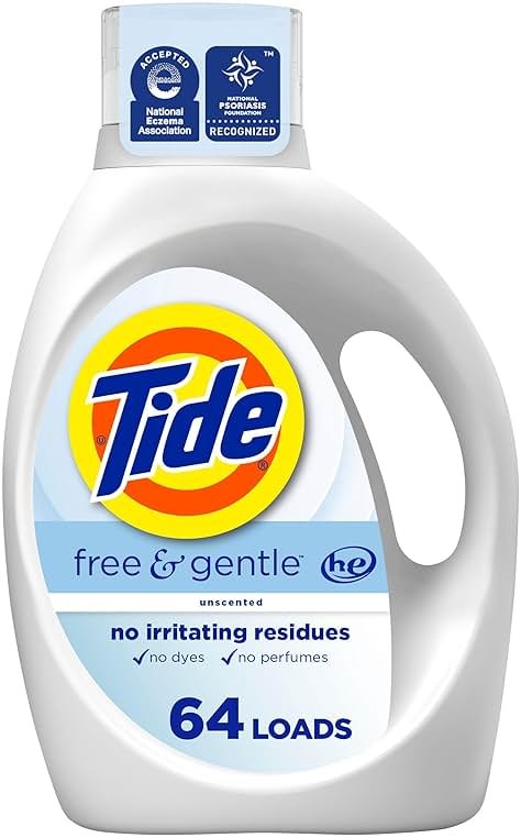 Tide Free & Gentle Liquid Laundry Detergent, 64 Loads, 84 fl oz, Tide Laundry Detergent, Clean Laundry Detergent - Product Image