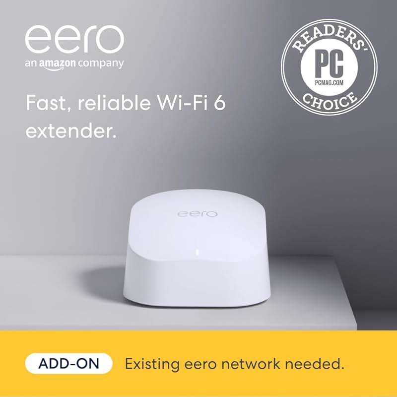 Amazon eero 6 mesh wifi add-on extender - Add up to 1,500 sq. ft. of Wi-Fi 6 coverage. Required eero mesh wifi system not included - Image 7