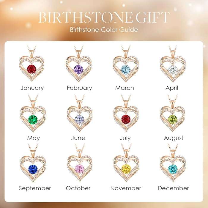 CDE Forever Love Heart Necklaces for Women, Wedding Anniversary, Valentine's,Birthday Mothers Christmas Day Gifts for Mom, Mother, Wife, S925 Silver Jewelry with Birthstone Pendant - Image 7