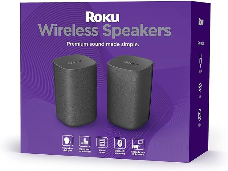 Roku Wireless Speakers - Set of 2 (Pack of 1) - Compatible with Roku TV, Streambar, and Streambar Pro (SE is not compatible) - Product Image