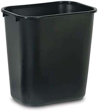 Rubbermaid Commercial Products Wastebasket/Trash Can, 7-Gallon/28-Quart, Black, Plastic, for Bedroom/Bathroom/Office, Fits Under Desk/Sink/Cabinet, Pack of 4 - Image 3