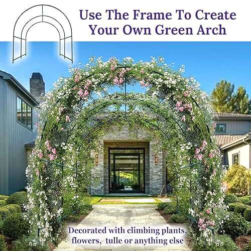 Multi-Size Large Garden Support Arch Frame Climbing Plant Arch Arbor for Flowers/Fruits/Vegetables (6.5ft x 7ft x 7.2ft) - Image 7
