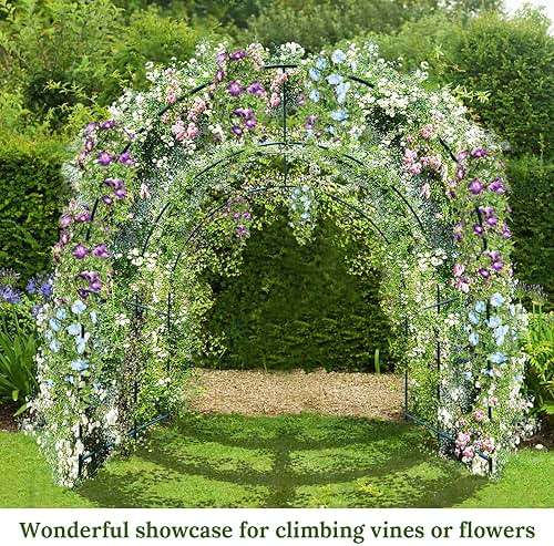 Multi-Size Large Garden Support Arch Frame Climbing Plant Arch Arbor for Flowers/Fruits/Vegetables (8.2ft x 7ft x 7.2ft) - Image 3