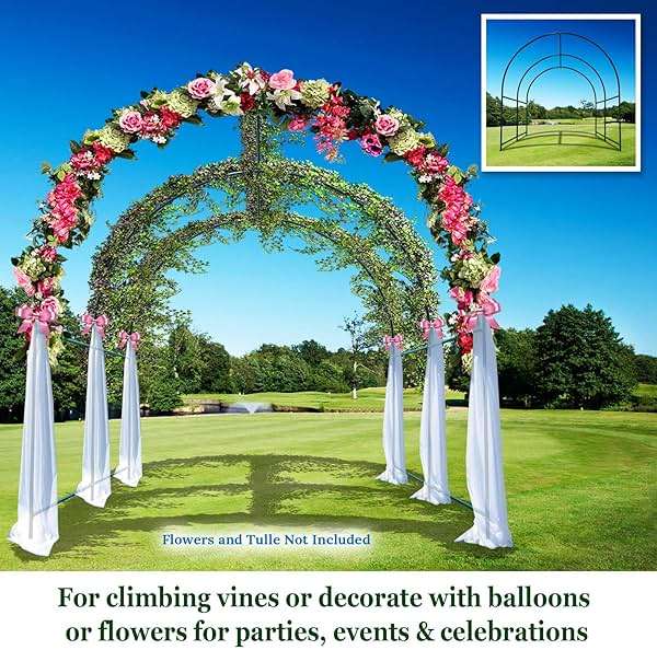 Multi-Size Large Garden Support Arch Frame Climbing Plant Arch Arbor for Flowers/Fruits/Vegetables (8.2ft x 7ft x 7.2ft) - Image 7