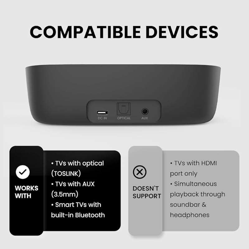 Avantree Ensemble - Wireless Headphones for TV Watching for Seniors, Easy Setup & Charging Dock, 35H Play Time, Comfortable, Works with Optical, AUX & Bluetooth TVs - Image 3