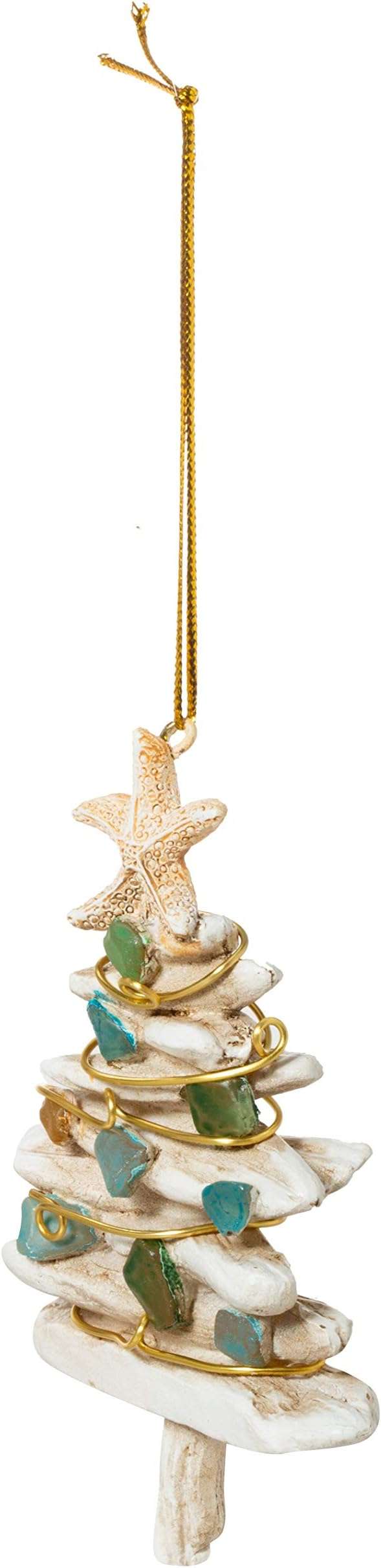 Cape Shore Driftwood and Sea Glass Christmas Tree Holiday Ornament - Image 3