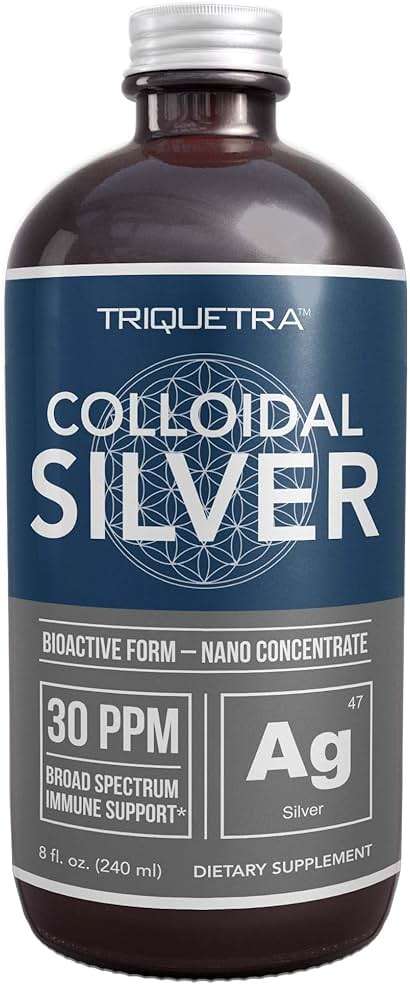 Bioactive Colloidal Silver - 8 oz, Glass Bottle, Vegan, Safe Doses with Highest Effectiveness - Nano Ions, 30 PPM - Immune Support (48 Servings) - Image 1