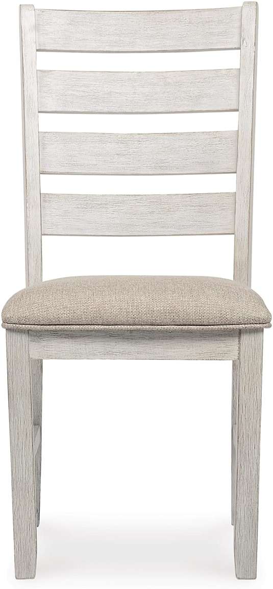 Signature Design by Ashley Skempton Dining Chairs Set of 2, Cushioned Seat, Wood and Engineered Wood, Coastal Farmhouse Kitchen Seating, White & Light Brown, 18" W x 22" D x 39" H - Image 4