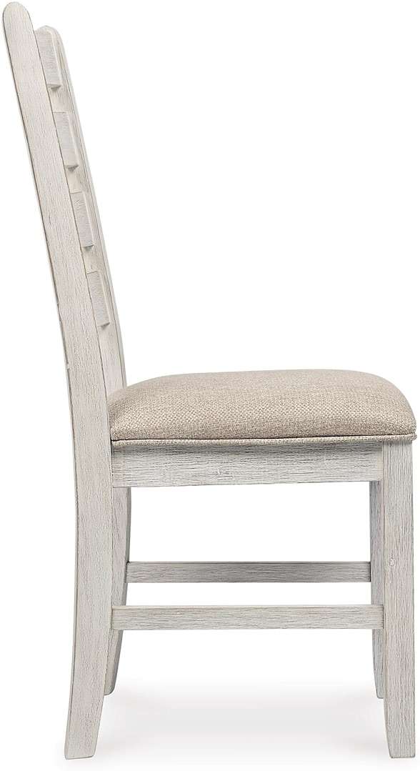 Signature Design by Ashley Skempton Dining Chairs Set of 2, Cushioned Seat, Wood and Engineered Wood, Coastal Farmhouse Kitchen Seating, White & Light Brown, 18" W x 22" D x 39" H - Image 5