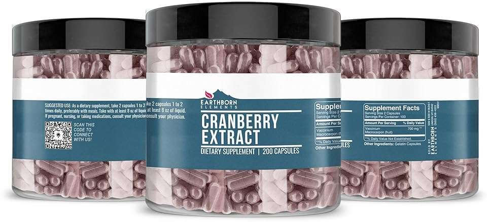 Earthborn Elements Cranberry Extract 200 Capsules, Pure & Undiluted, No Additives - Image 2