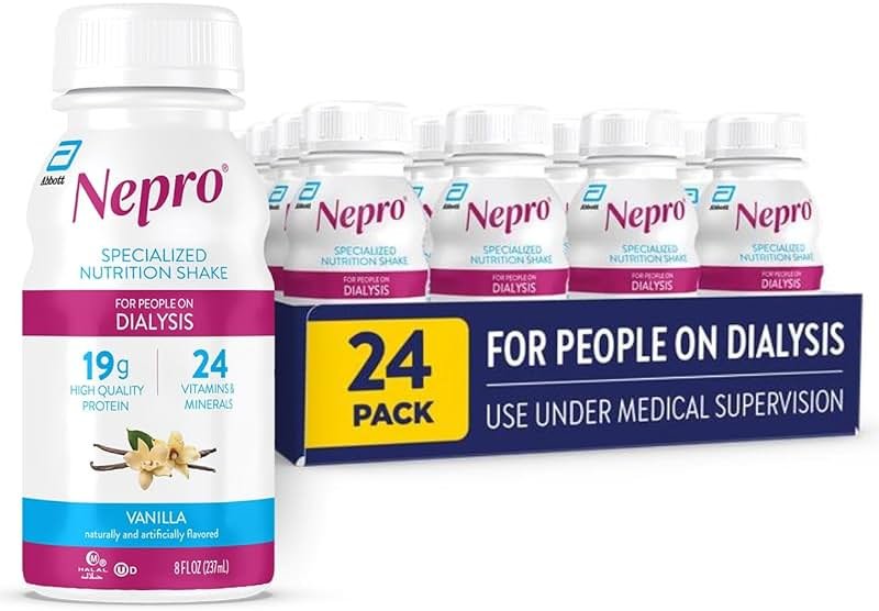 Nepro Nutrition Shake for People on Dialysis, 19g Protein, 420 Calories, Vanilla, 8 fl oz, Pack of 24 - Product Image