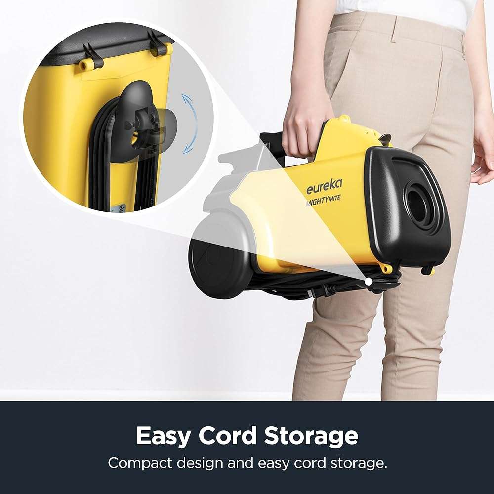 Eureka 3670M Canister Cleaner, Lightweight Powerful Vacuum for Carpets and Hard floors, w/ 5bags,Yellow - Image 3