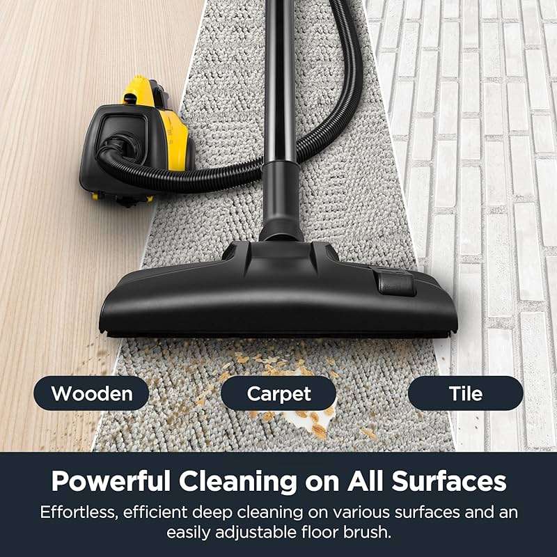 Eureka 3670M Canister Cleaner, Lightweight Powerful Vacuum for Carpets and Hard floors, w/ 5bags,Yellow - Image 6