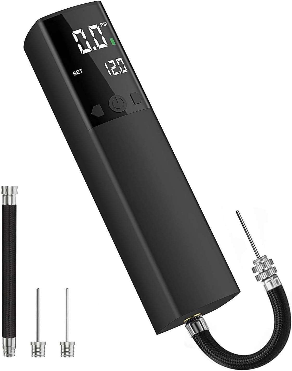 Pumteck Electric Ball Pump, Smart Air Pump Portable Fast Ball Inflation with Precise Pressure Gauge and Digital LCD Display for Football Basketball Volleyball Football - Image 1