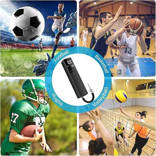 Pumteck Electric Ball Pump, Smart Air Pump Portable Fast Ball Inflation with Precise Pressure Gauge and Digital LCD Display for Football Basketball Volleyball Football - Image 3
