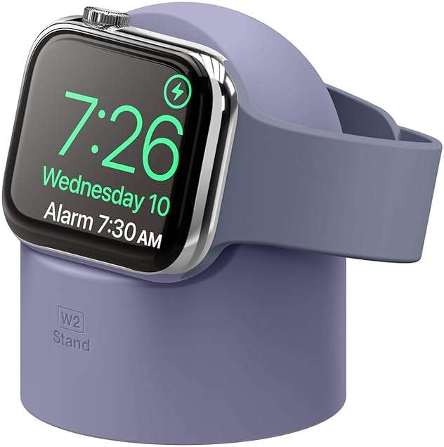 elago W2 Charger Stand Compatible with Apple Watch Series Ultra3/Ultra2/Ultra/11/10/9/8/7/6/5/4/3/2/1/SE3/SE2/SE1 (49mm, 46mm, 45mm, 44mm, 42mm, 41mm, 40mm, 38mm) - Image 1
