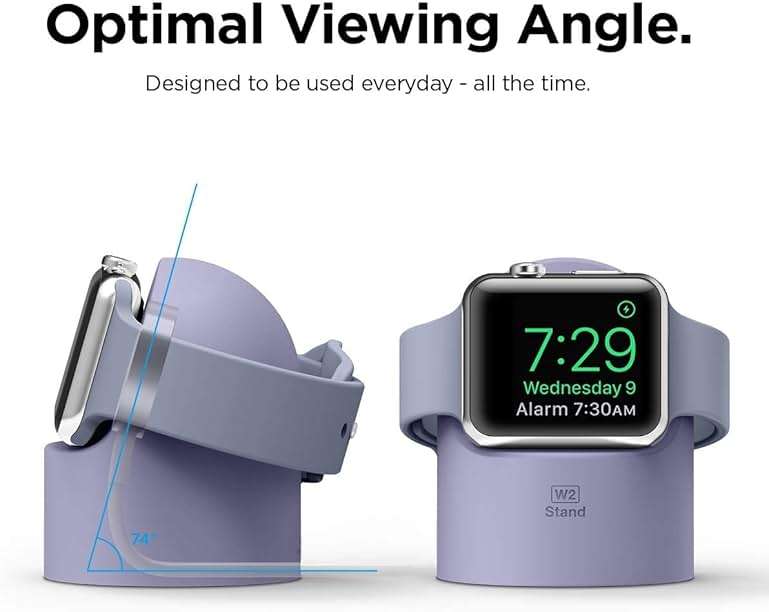 elago W2 Charger Stand Compatible with Apple Watch Series Ultra3/Ultra2/Ultra/11/10/9/8/7/6/5/4/3/2/1/SE3/SE2/SE1 (49mm, 46mm, 45mm, 44mm, 42mm, 41mm, 40mm, 38mm) - Image 6
