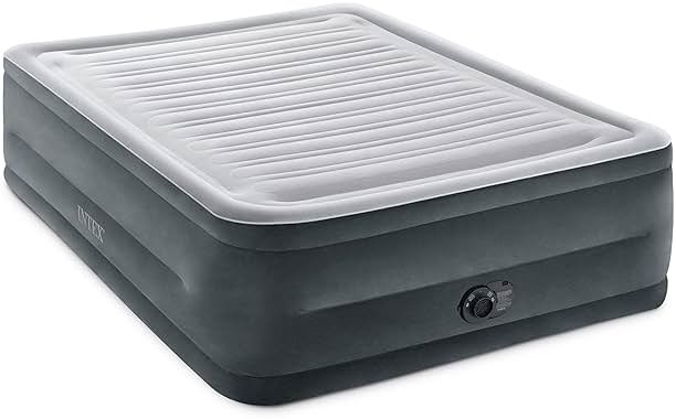 Intex 64417ED 22in Queen Dura-Beam Comfort Plush High-Rise Inflatable Air Mattress with Built in Pump for Travel and Camping, 600lb Weight Capacity - Product Image
