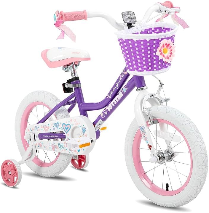 JOYSTAR Angel Girls Bike for Toddlers and Kids Ages 2-13 Years Old, 12 14 16 18 20 Inch Kids Bike with Training Wheels & Basket, 20 24 Inch Girls Bicycle with Handbrake & Kickstand - Product Image