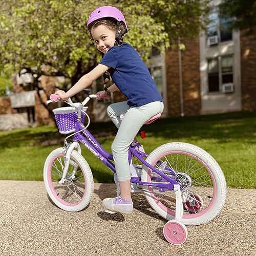 JOYSTAR Angel Girls Bike for Toddlers and Kids Ages 2-13 Years Old, 12 14 16 18 20 Inch Kids Bike with Training Wheels & Basket, 20 24 Inch Girls Bicycle with Handbrake & Kickstand - Image 4