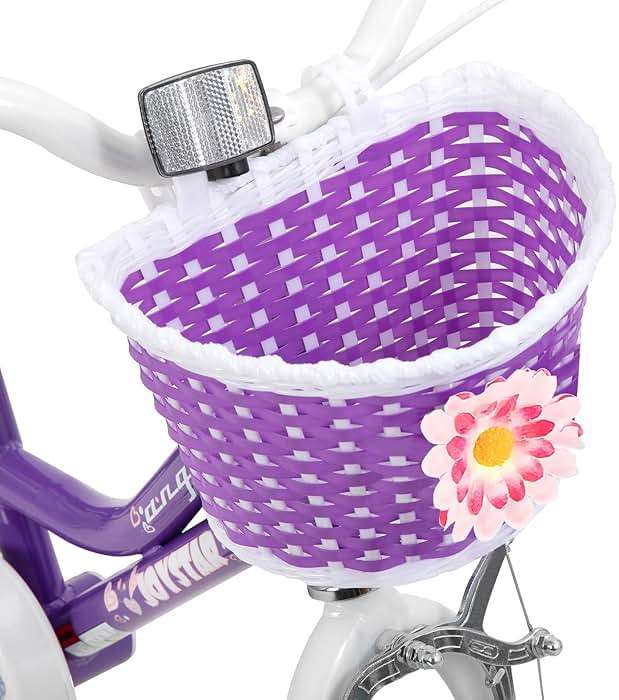 JOYSTAR Angel Girls Bike for Toddlers and Kids Ages 2-13 Years Old, 12 14 16 18 20 Inch Kids Bike with Training Wheels & Basket, 20 24 Inch Girls Bicycle with Handbrake & Kickstand - Image 8