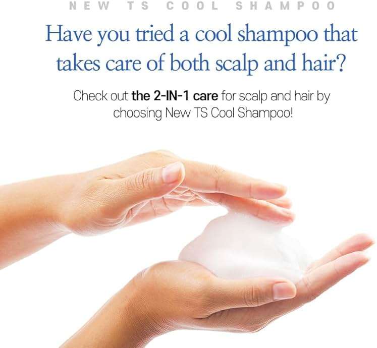 TS New TS Cool Shampoo | Cooling Korean Shampoo with Mint & Tea Tree Oil | Hair Loss Care with Dexpanthenol, Salicylic Acid | Suitable for Oily Scalp (17.6 Fl Oz) - Image 5