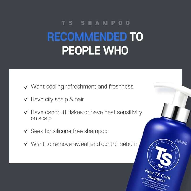 TS New TS Cool Shampoo | Cooling Korean Shampoo with Mint & Tea Tree Oil | Hair Loss Care with Dexpanthenol, Salicylic Acid | Suitable for Oily Scalp (17.6 Fl Oz) - Image 9