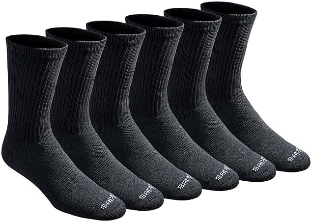Dickies Men's Dri-Tech Essential Moisture Control Crew Socks, Available in M-XXL (6, 12 Pairs) - Product Image