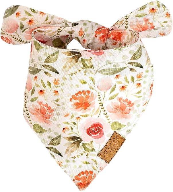 Remy+Roo Large Spring Dog Bandanas - 4 Pack Rubi Set | Premium Durable Adjustable Polyester Fabric | Patented Shape Girl Bandana, Floral Bandana - Image 4
