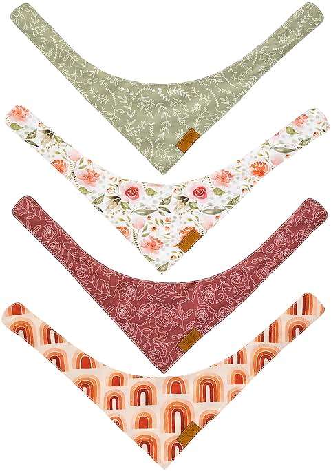 Remy+Roo Large Spring Dog Bandanas - 4 Pack Rubi Set | Premium Durable Adjustable Polyester Fabric | Patented Shape Girl Bandana, Floral Bandana - Image 9