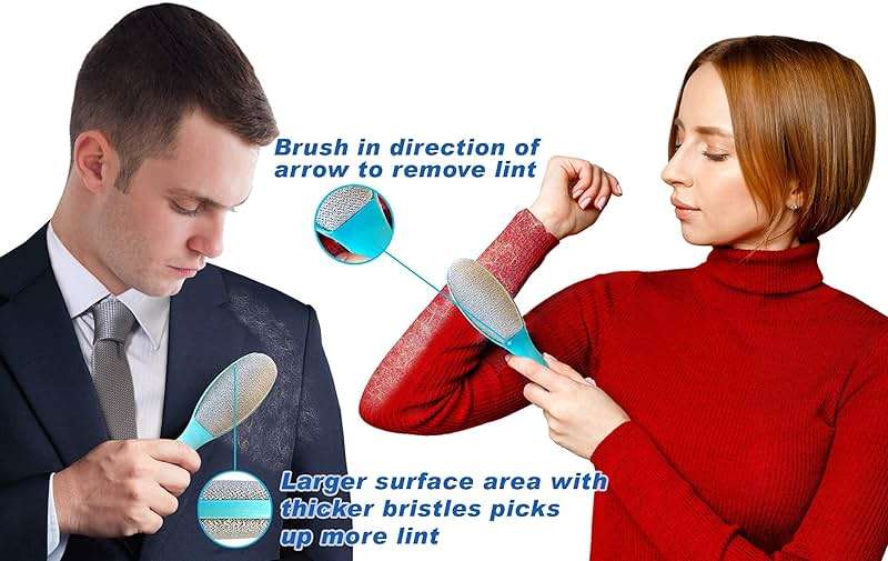 ezclean 2 Pack Lint Brush for Clothes, Couch, Furniture Reusable & Double Sided Pet Hair Remover Brush, Cleaner for Dog Cat Hair, Magic Velvet Lint Remover for Clothes, Fabric, Upholstery, Fuzz, Dust - Image 3
