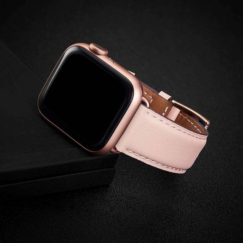 OMIU Leather Bands Compatible with Apple Watch Band 42mm(Series3 2 1) 44mm 45mm 46mm 49mm, Genuine Leather Wristband Starp for iWatch SE Series 11 10 9 8 7 6 5 4 3 2 1 Ultra for Women Men - Image 8