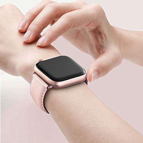 OMIU Leather Bands Compatible with Apple Watch Band 42mm(Series3 2 1) 44mm 45mm 46mm 49mm, Genuine Leather Wristband Starp for iWatch SE Series 11 10 9 8 7 6 5 4 3 2 1 Ultra for Women Men - Image 9