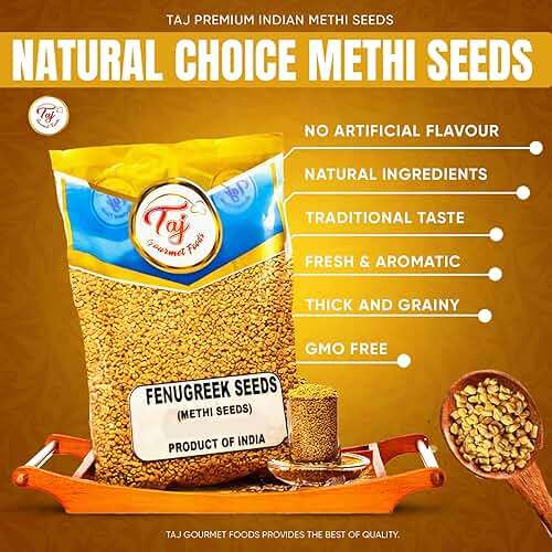 TAJ Premium Indian Methi Seeds, Fenugreek Seeds, Trigonella foenum graecum, (14 Ounce) - Image 4