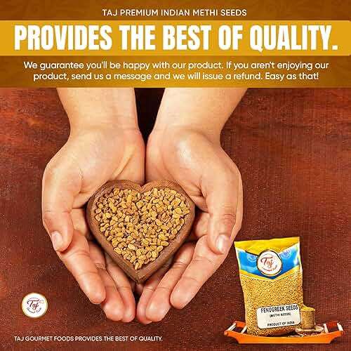 TAJ Premium Indian Methi Seeds, Fenugreek Seeds, Trigonella foenum graecum, (14 Ounce) - Image 8