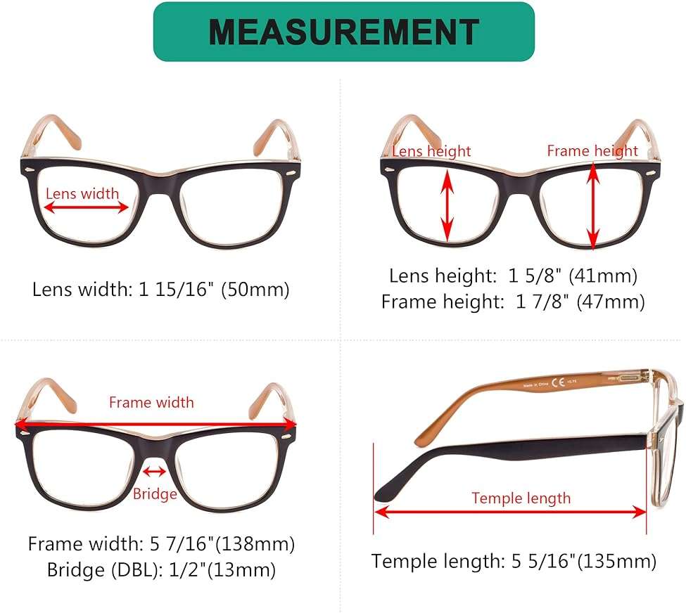 Eyekepper Readers Square Large Lenses Spring-Hinges Reading Glasses Women - Image 3