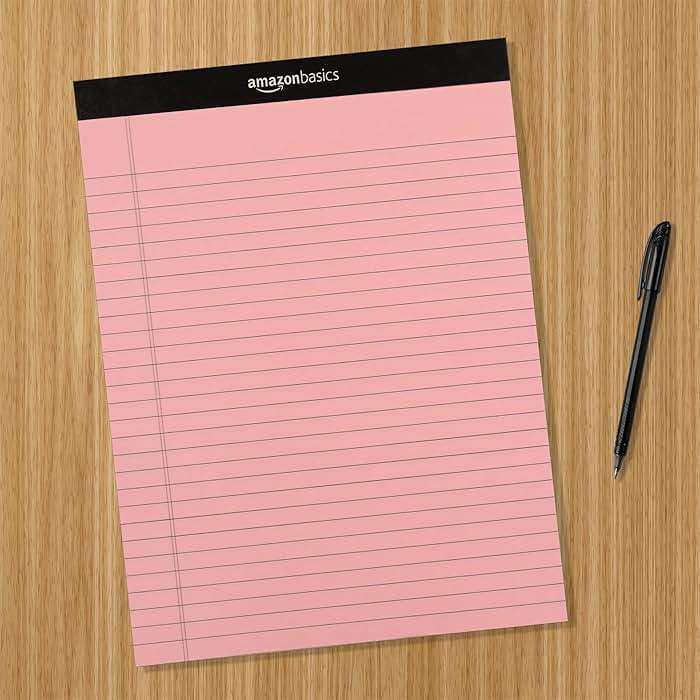 Amazon Basics Wide Ruled 8.5 x 11.75-Inch 50 Sheet Perforated Lined Writing Note Pads, Pack of 6, 300 Count, Multicolor - Image 2