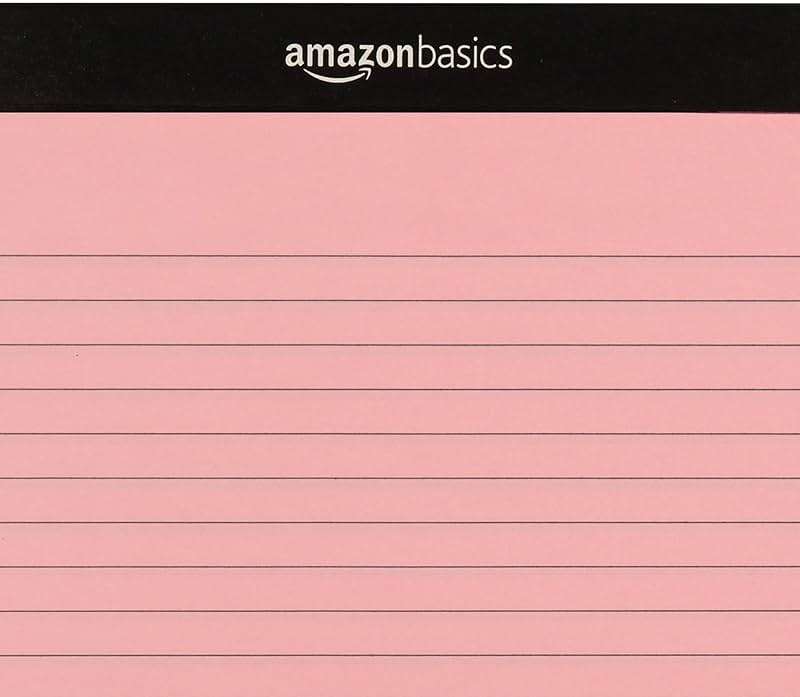 Amazon Basics Wide Ruled 8.5 x 11.75-Inch 50 Sheet Perforated Lined Writing Note Pads, Pack of 6, 300 Count, Multicolor - Image 6