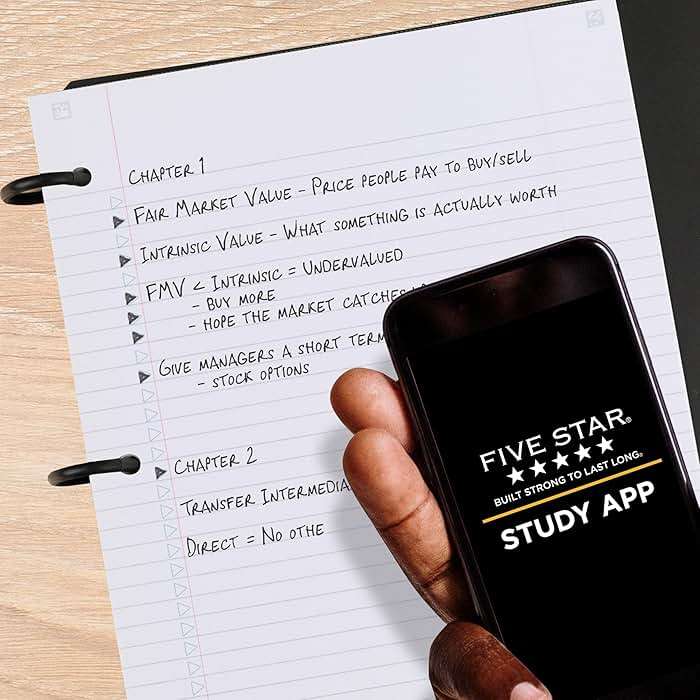 Five Star Flex Refillable Notebook + Study App, College Ruled Paper and 1 Inch TechLock Ring Binder with Pockets, Tabs and Dividers, 200 Sheet Capacity, Black (29328AA2) - Image 4