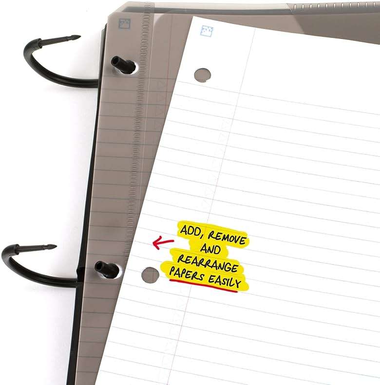 Five Star Flex Refillable Notebook + Study App, College Ruled Paper and 1 Inch TechLock Ring Binder with Pockets, Tabs and Dividers, 200 Sheet Capacity, Black (29328AA2) - Image 5