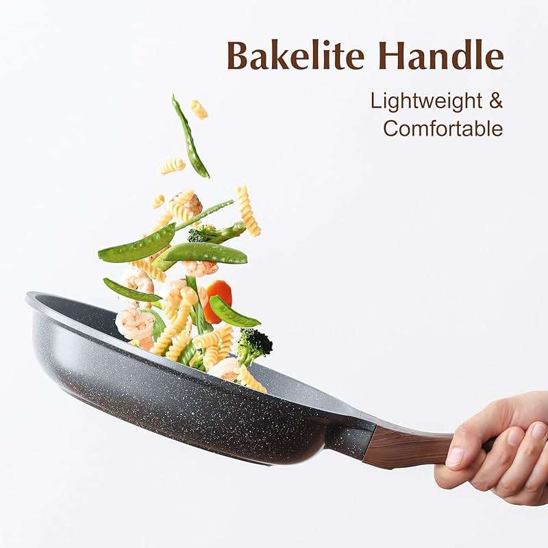 SENSARTE Nonstick Frying Pan Skillet, Swiss Granite Coating Omelette Pan, Healthy Stone Cookware Chef's Pan, PFOA Free (8/9.5/10/11/12.5 Inch) (9.5 Inch) - Image 7