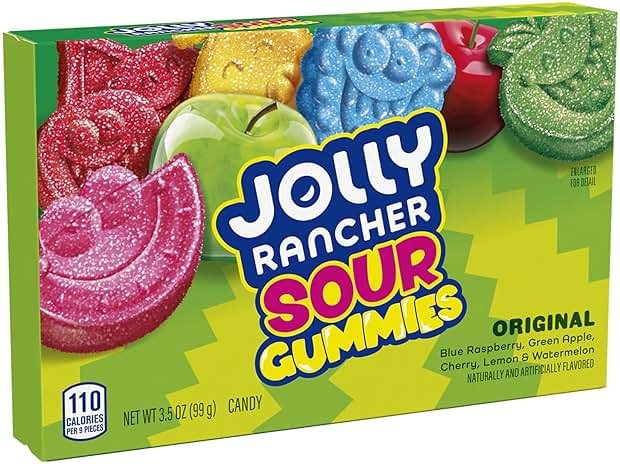 JOLLY RANCHER Sour Gummies Assorted Fruit Flavored Candy Box, 3.5 oz - Product Image