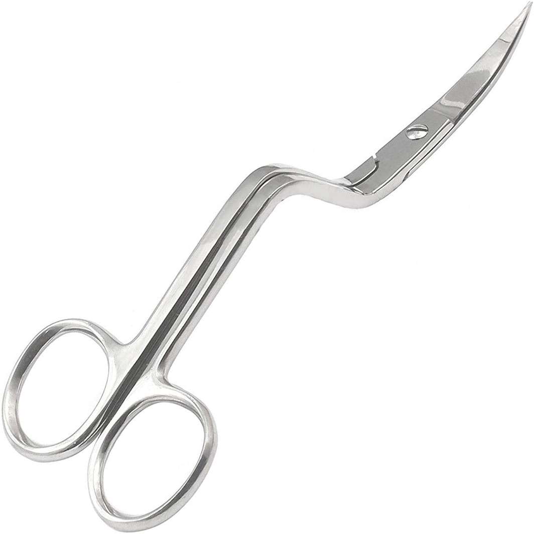 AAProTools Bent Handle Curved Embroidery Applique Scissors for Machine Embroidery & Fabric Stitches (Silver, Medium 6.5') - Image 1