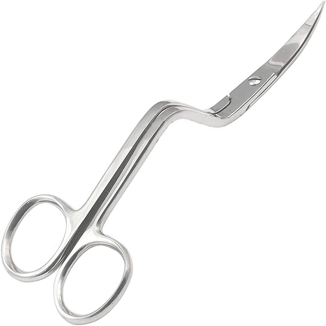 AAProTools Bent Handle Curved Embroidery Applique Scissors for Machine Embroidery & Fabric Stitches (Silver, Medium 6.5') - Product Image