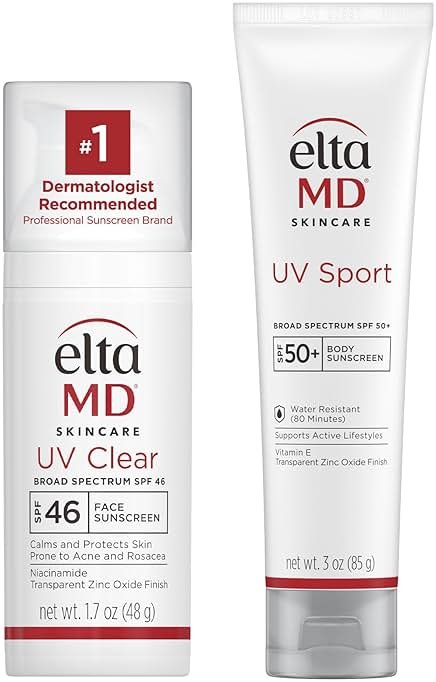EltaMD Face and Body Zinc Oxide Sunscreen Set, Mineral-based formula, Dermatologist Recommended - Product Image