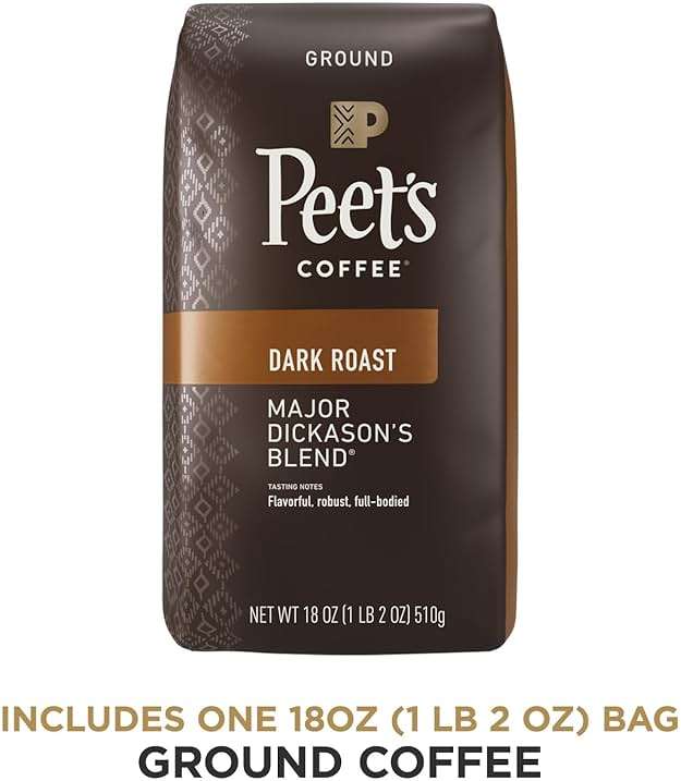 Peet's Coffee, Dark Roast Ground Coffee, 100% Arabica Coffee - Major Dickason's Blend 18 Ounce Bag - Image 2