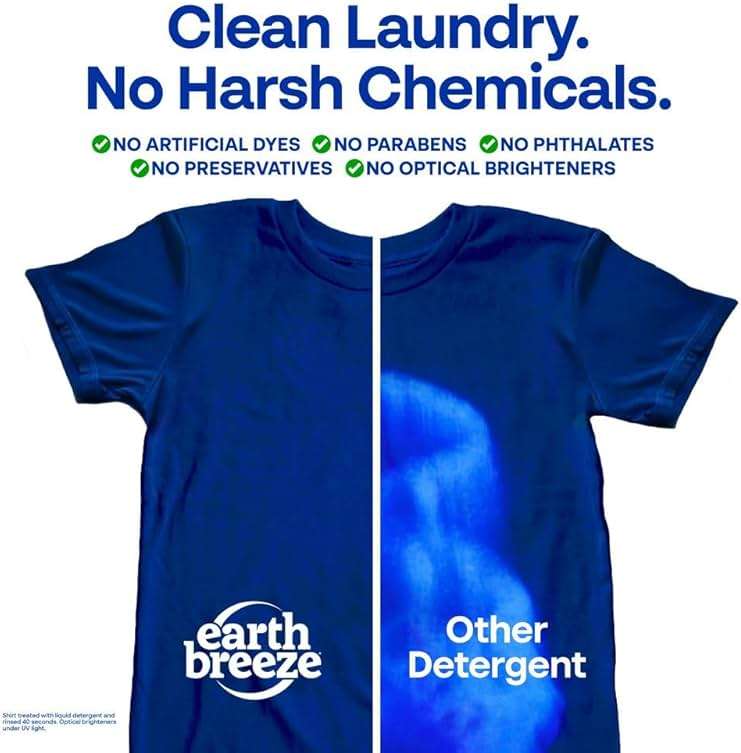 Earth Breeze Laundry Detergent Sheets Fragrance-Free - 60 Loads Eco Liquidless Soap - Travel-Friendly for Hot & Cold Cycles, Tackles Tough Stains & Odors - Gentle on Sensitive Skin, 30 Ct - Image 3