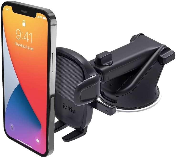iOttie Easy One Touch Signature Dashboard & Windshield Universal Car Mount Phone Holder Desk Stand with Suction Cup Base and Telescopic Arm for iPhone, Samsung, Google, More Smartphones - Image 1