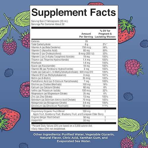 MARYRUTH'S Postnatal & Prenatal Liquid Multivitamin for Women | Selenium | Folate | Healthy Fetal Development | Prenatal Vitamins | Vegan | Non-GMO | Sugar Free | Gluten Free | 32 oz - Image 3