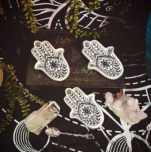 MADE BY LUCKY Jewelry Trinket Ring Dish Ceramic Hamsa Evil Eye Hand of Fatima Holder Key Ashtary Trinket Plate Bowl Small Boho Home Decorative Cute Decor Jewelry Tray Dish Gift Mom Brithday - Image 2